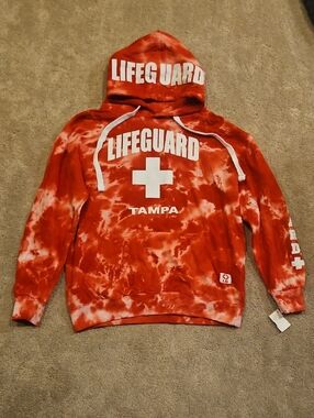 Lifeguard Tampa Tie-Dye Hoodie - Red & White